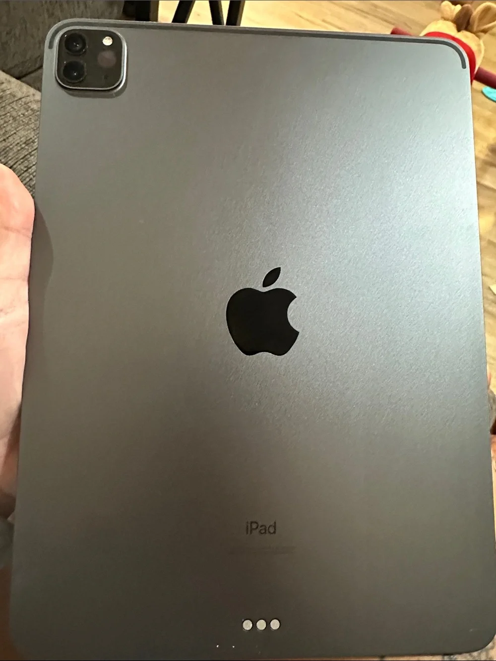 Apple tablet showing